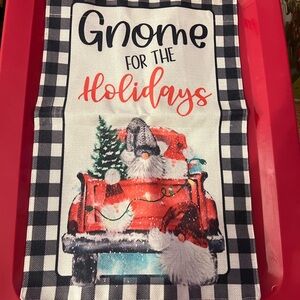 Festive Gnome Holiday garden flag - Red and Black